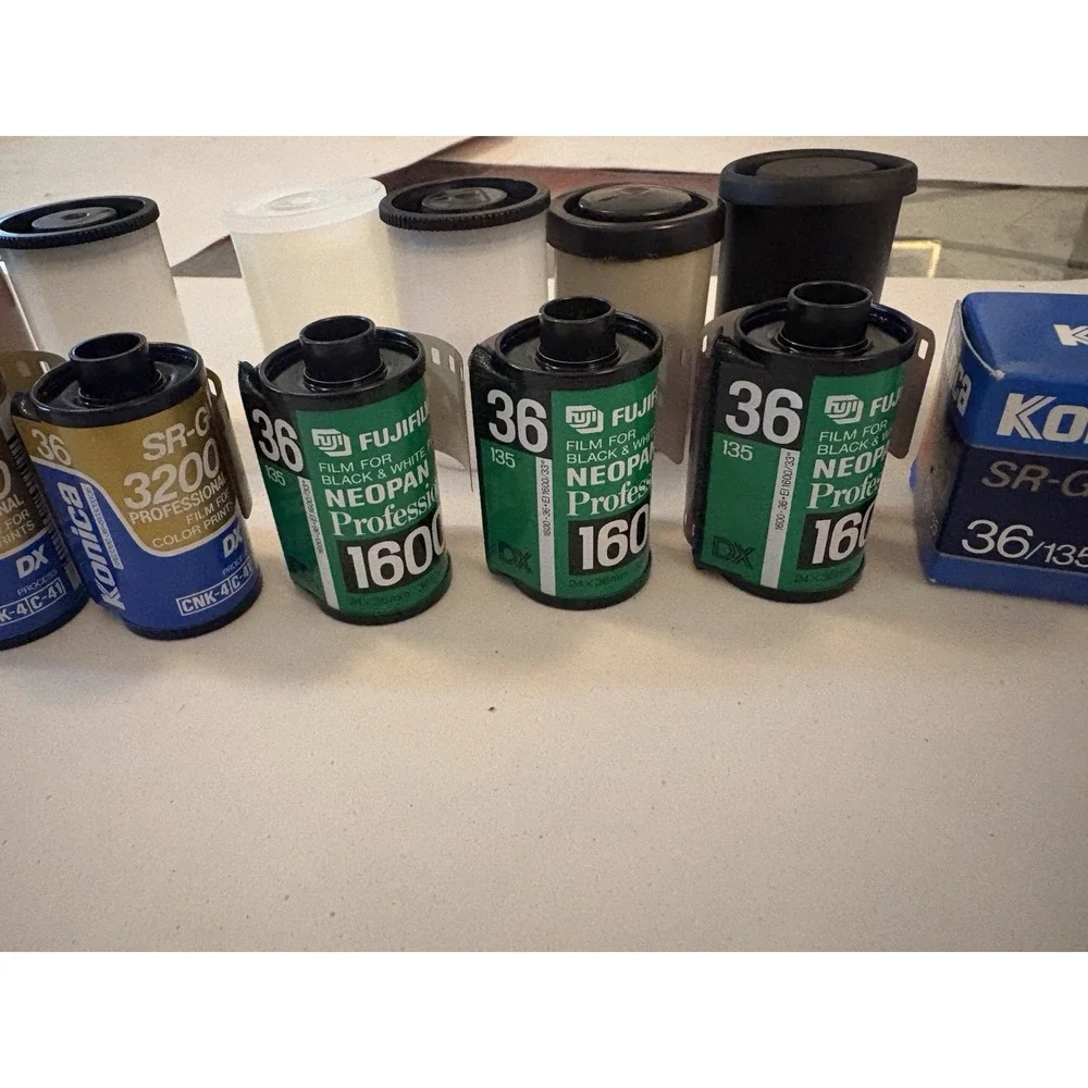 Rare Expired High-Speed 35mm Film Lot - Konica SR-G 3200 & Fuji Neopan 1600 Pro
